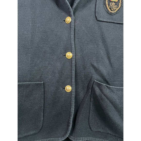 Ralph Lauren Navy Blue Gold Button Crest Cardigan Sweater - Picture 4 of 5